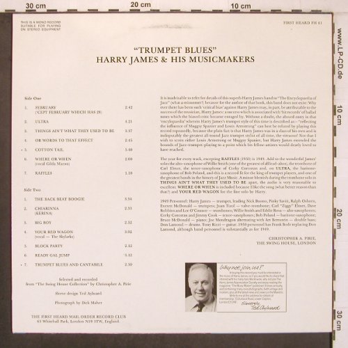 James,Harry & his Musicmakers: Trumpet Blue, First Heart(FH 41), UK, 1981 - LP - X8145 - 8,00 Euro