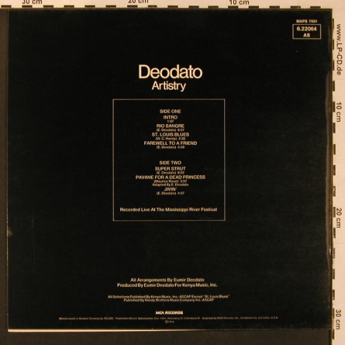 Deodato: Artistry, MCA, Warenprobe(6.22064 AS), D, 1974 - LP - X8910 - 12,50 Euro