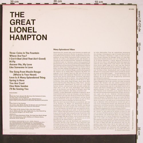 Hampton,Lionel: The Great, wh.Muster, Columbia(83 405), D, 1963 - LP - Y1175 - 20,00 Euro