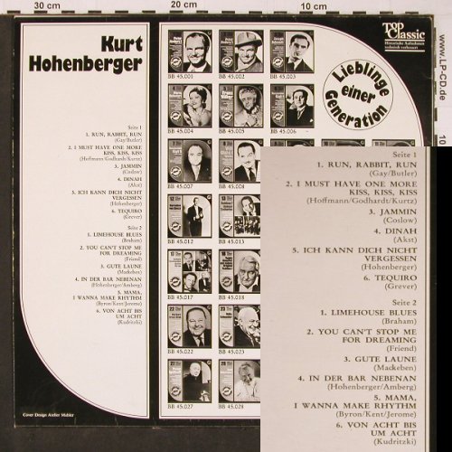 Hohenberger,Kurt: Lieblinge einer Generation, Top Classic(BB 45.020), D,  - LP - Y281 - 7,50 Euro