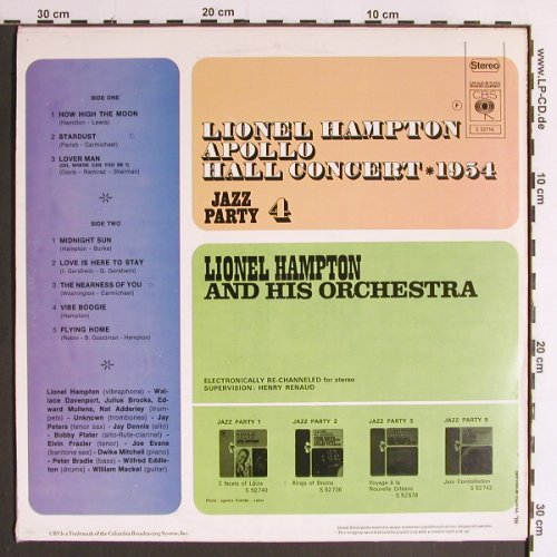 Hampton,Lionel: Apollo Hall Concert'54,Jazz Party 4, CBS, Ri(S 52716), NL,vg+/m-, 1970 - LP - Y6480 - 5,00 Euro