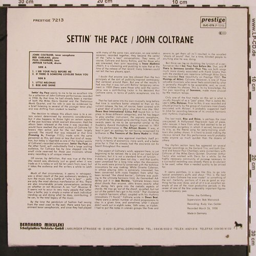 Coltrane,John: Settin' the Pace, Prestige(OJC-078 PR 7213), D, 1983 - LP - Y6 - 19,00 Euro