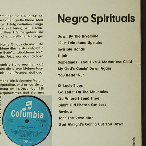 Golden Gate Quartet: Negro Spirituals, Columbia(1 C 062-10 514), D,  - LP - Y703 - 9,00 Euro