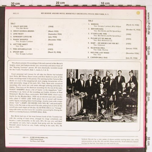 Bernie,Ben &h.Hotel Roosevelt Orch.: 1924-1930, m-/vg+, woc, Sunbeam(MFC-11), US, 1975 - LP - Y7978 - 9,00 Euro