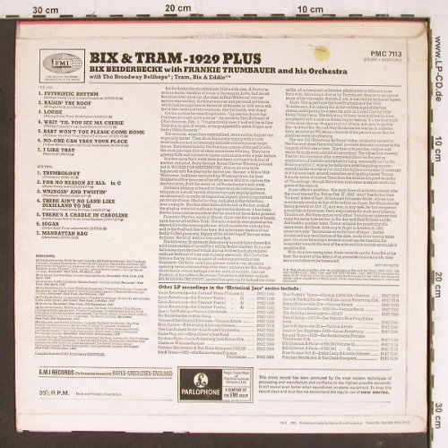 Beiderbecke,Bix  w.Trumbauer'sOrch.: Bix and Tram -1929 Plus, EMI Parlophone(PMC 7113), UK,vg+/vg+,  - LP - Y8055 - 7,50 Euro