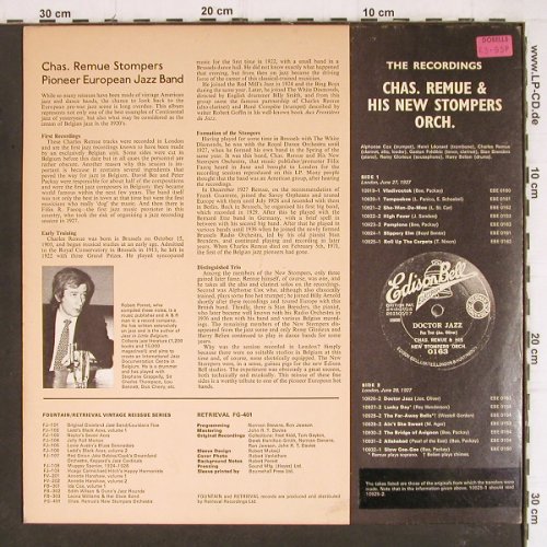 Remue,Charles &h.New Stompers Orch.: 1929, The Recordings, m-/vg+, Retrieval(FG-401), UK, 1974 - LP - Y8095 - 7,50 Euro