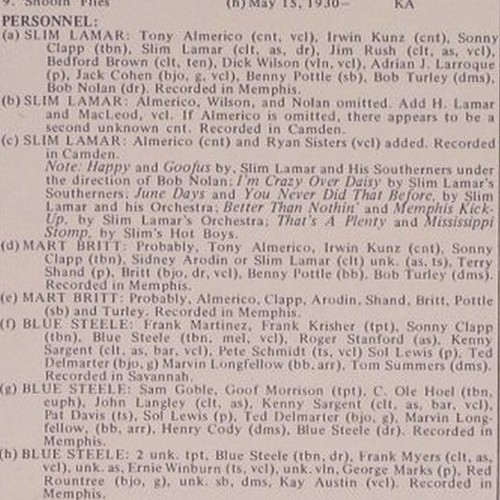 V.A.Memphis Kick-Up: Slim Lamar... Blue Steele (1927-30), IAJRC(IAJRC 9), CDN,  - LP - Y8144 - 9,00 Euro