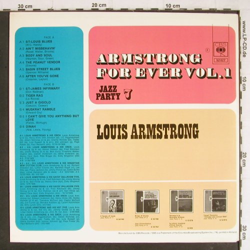 Armstrong,Louis: For Ever Vol. 1-Reihe Jazz Party 7, CBS(CBS 52 027), NL,  - LP - Y8240 - 6,00 Euro