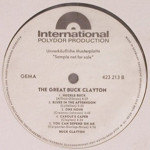 Clayton,Buck: The Great..., wh.Muster, No Cover, Polydor International(423 213), D, 1964 - LP - Y8277 - 6,00 Euro