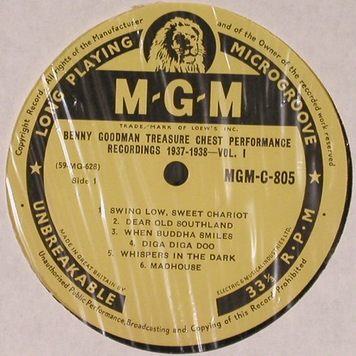 Goodman,Benny: Performance Recordings 1937-1938, MGM(MGM C 805), UK,Vol.1/3,  - LP - Y8856 - 17,50 Euro