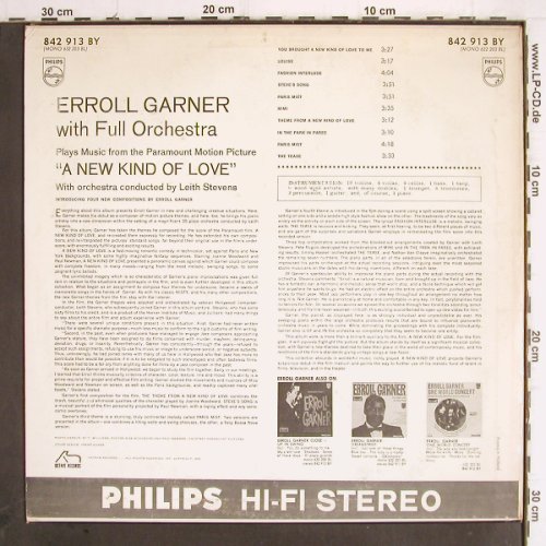 Garner,Erroll  with Full Orchestra:&nbsp;A New Kind of Love, Leith Stevens, Philips, Sample-Stol (842 913 BY), NL Typ:&nbsp;LP Best.-Nr.:&nbsp;Y9889 Preis:&nbsp; 9,00 Euro