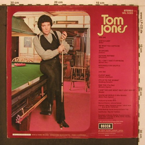 Jones,Tom: sings She's A Lady - Only COVER, Decca(SKL 5089), UK, 1971 - Cover - X7271 - 4,00 Euro