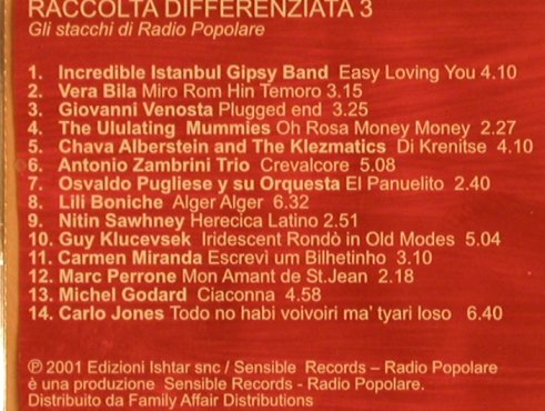 V.A.Raccolta Differenziata Vol.3: Radio Popolare, Ishtar(), , 2001 - CD - 84106 - 7,50 Euro