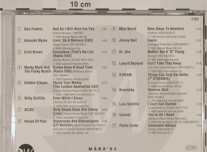 V.A.Music News - März 1993: 17 Tr.Promo U.A. AC/CD, EW(1162), D, 93 - CD - 90162 - 5,00 Euro