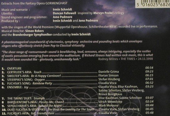 Schmidt,Irmin: Gormenghast-Fantasy Opera ( CAN ), Spoon(44), , 2000 - CD - 92543 - 10,00 Euro