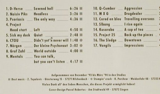 V.A.Sh-Outs: D-Verse...Vangils, 17 Tr.,MoMu e.V., DMP(DMP 008/94), D, 1994 - CD - 93030 - 7,50 Euro