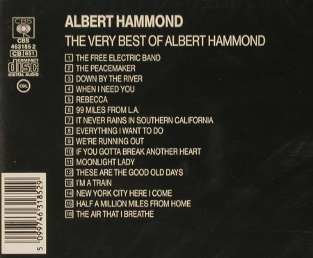 Hammond,Albert: The Very Best of,(Memory Pop Shop), CBS(463185 5), NL,FS-NEW, 1988 - CD - 93113 - 10,00 Euro
