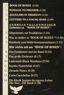 Vollenweider,Andreas: Book Of Roses,Promo, Columbia(), A, 1991 - CD - 93744 - 10,00 Euro