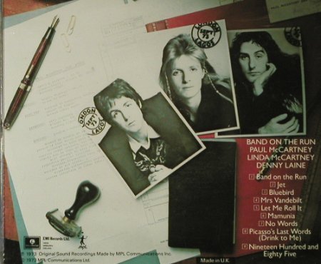 Mc Cartney,Paul & Wings: Band On The Run(73), Parlophone(cdp 746055 2), UK, 1993 - CD - 94944 - 10,00 Euro