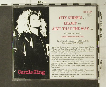 King,Carole: City Streets+2, Capitol(CDCL 529), UK, 1989 - CD5inch - 94976 - 4,00 Euro