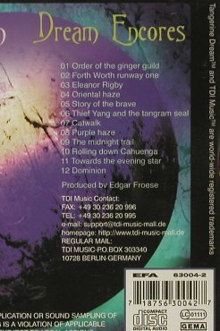 Tangerine Dream: Dream Encores (yello), TDI(004), D,  - CD - 95551 - 10,00 Euro