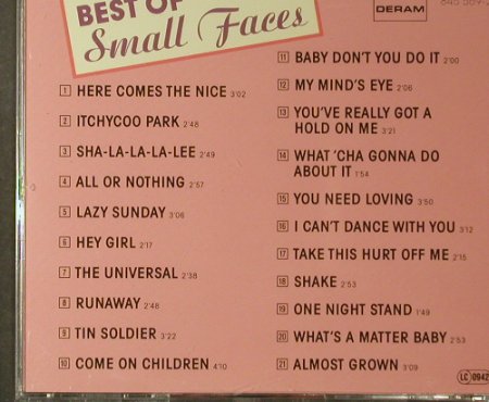 Small Faces: Best Of, 21 Tr., Deram(845 569-2), D,  - CD - 96011 - 10,00 Euro