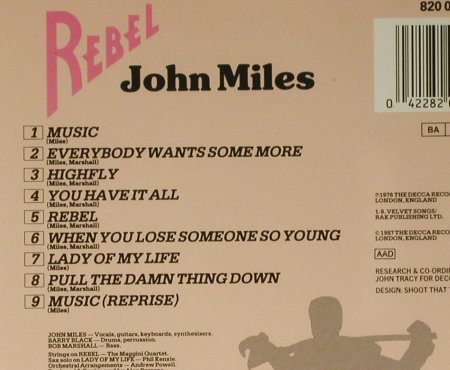 Miles,John: Rebel, London(820 080-2), D, 1976 - CD - 98840 - 5,00 Euro