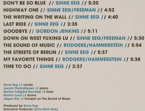 Eeg,Sinne: Don't Be So Blue, Digi, FS-New, Red Dot Music(RDM 010), EU, 2010 - CD - 80773 - 10,00 Euro