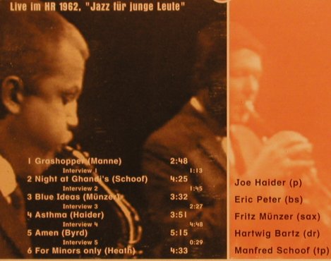 Münzer Quintett,Fritz: Live 1962,feat. Hartwig Bartz, Jazz'nArts(), D, 2003 - CD - 82431 - 11,50 Euro