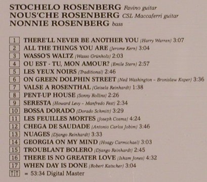Rosenberg Trio: Seresta(89), Verve(), D, 1996 - CD - 82445 - 9,00 Euro