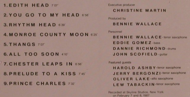 Wallace,Bennie: The Art of The Saxophone, Denon(), J, 1987 - CD - 82487 - 10,00 Euro