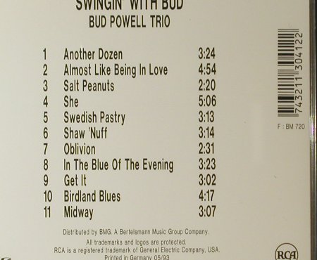 Powell Trio,Bud: Swingin'With Bud(58), RCA(), D, 1993 - CD - 82491 - 10,00 Euro