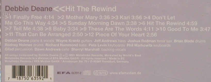 Deane,Debbie: Hit The Rewind, MetaLimbo(), D, 2001 - CD - 83049 - 5,00 Euro