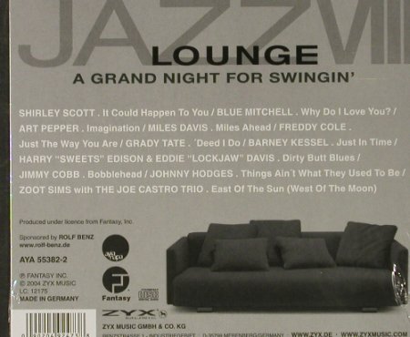 V.A.Jazz Lounge: Vol.8, Digi, FS-New, ZYX(), D, 2004 - CD - 92790 - 7,50 Euro