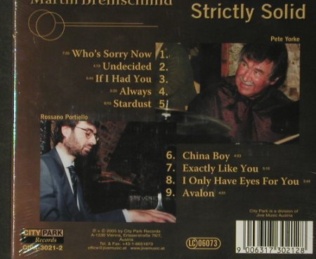 Breinschmid,Martin: Strictly Solid, Digi, FS-New, City Park Rec.(3021-2), D, 2005 - CD - 92831 - 9,00 Euro