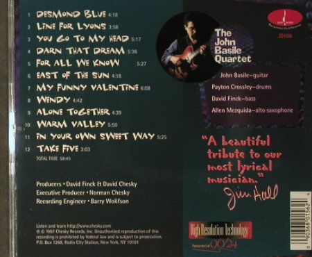 Basile Quartet,John: The Desmond Project, Chesky(JD 156), US, 1997 - CD - 95019 - 10,00 Euro