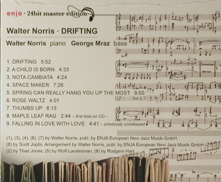 Norris,Walter / George Mraz: Drifting'74,24bit, Digi, FS-New, Enja(ENJ-2124-2), D, 2007 - CD - 96217 - 10,00 Euro