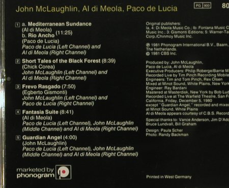 Di Meola/McLaughlin/deLucia: Friday Night In SanFrancisco, Philips(), D, 1981 - CD - 97384 - 7,50 Euro