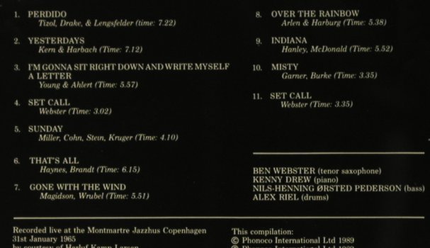 Webster,Ben: Gone With The Wind, Black Lion(), D, 1989 - CD - 97701 - 7,50 Euro