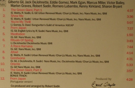 Watts,Ernie with.Gilberto Gil: a foxe', CTI(), EEC,  - CD - 98066 - 7,50 Euro