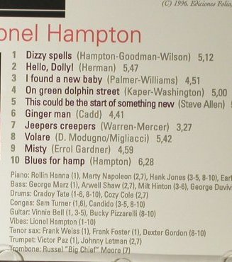Hampton,Lionel: The Jazz Masters, folio(), , 1996 - CD - 98071 - 4,00 Euro