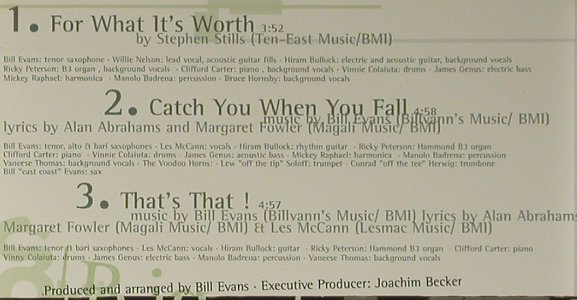 Evans,Bill - feat Willie Nelson: For What it's Worth+2, ESC(), EEC, 2002 - CD5inch - 98427 - 4,00 Euro
