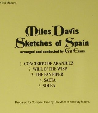 Davis,Miles: Sketches Of Spain '67, CBS(), A, 1967 - CD - 98899 - 7,50 Euro