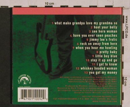 Williams,Jimmy Lee: Hoot Your Belly, Digi, Fat Possum(1009-2), , 2003 - CD - 84391 - 10,00 Euro