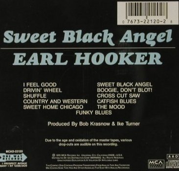 Hooker,Earl: Sweet Black Angel, One Way(22120), US, 1970 - CD - 92889 - 10,00 Euro