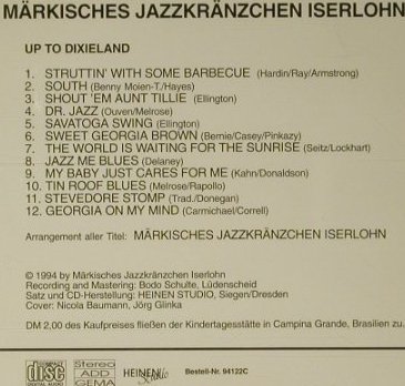Märkisches Jazzkränzchen Iserlohn: Up To Dixieland, MJI(94122C), D, 1994 - CD - 97794 - 7,50 Euro