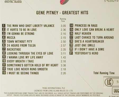 Pitney,Gene: Greatest Hits. 21 Tr., Tring/Mcps(), EEC,  - CD - 83840 - 7,50 Euro