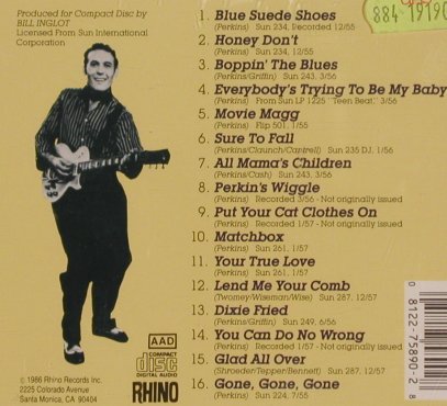 Perkins,Carl: Original Sun Greatest Hits, Rhino(RNCD 75890), US, 1986 - CD - 83842 - 11,50 Euro