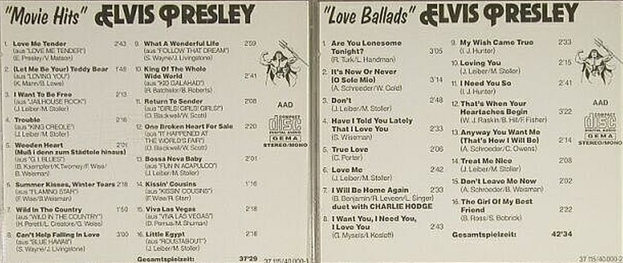 Presley,Elvis: Same , 4CD no Box,Vol.1-4, 37115(40.000-1..4), D,  - 4CD - 90258 - 10,00 Euro