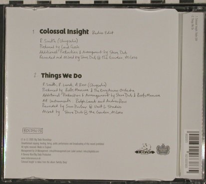 Roots Manuva: Colossal Insight / Things we do, Big Dada(BDcd5073), UK, 2005 - CD5inch - 80515 - 2,50 Euro